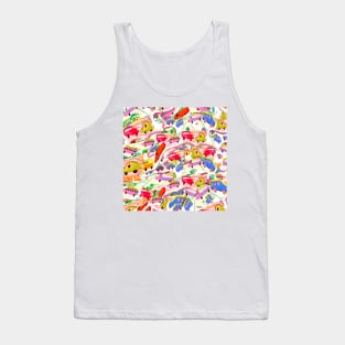 Red Kiddie Cars in Traffic Tank Top